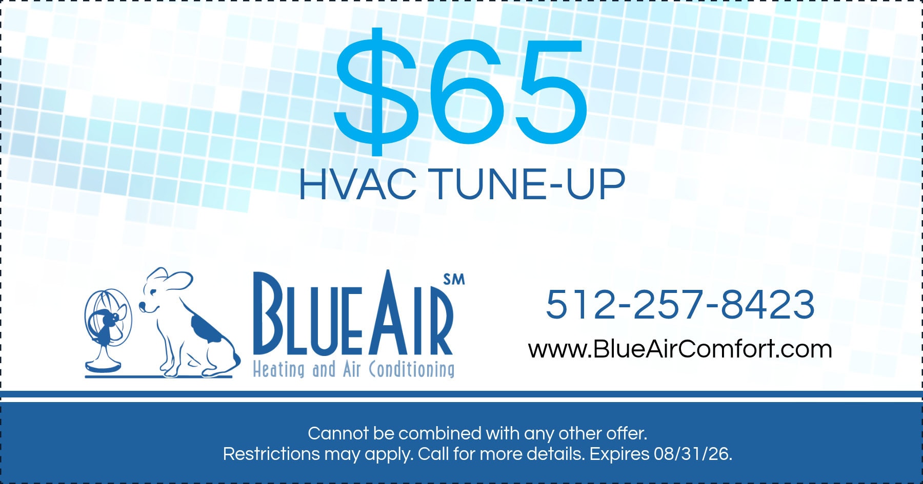 $65 HVAC Tune-Up. Expires 08/31/26.