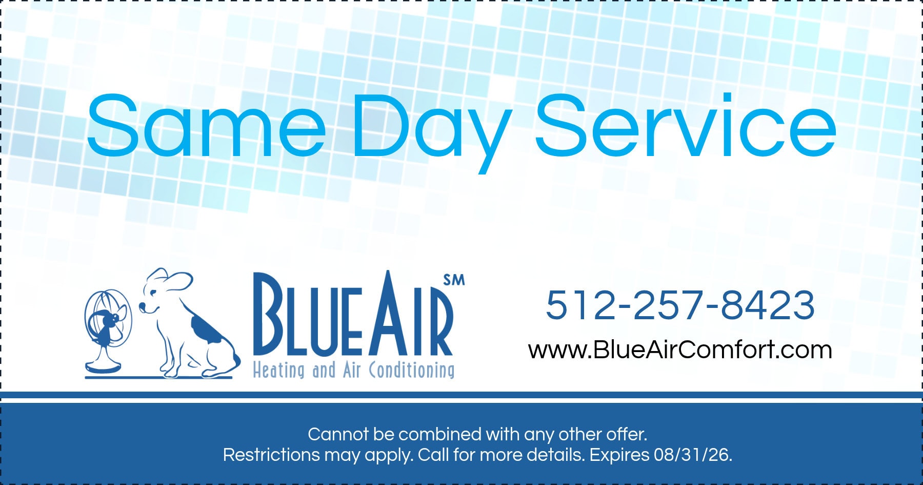 Same Day Service. Expires 08/31/26.